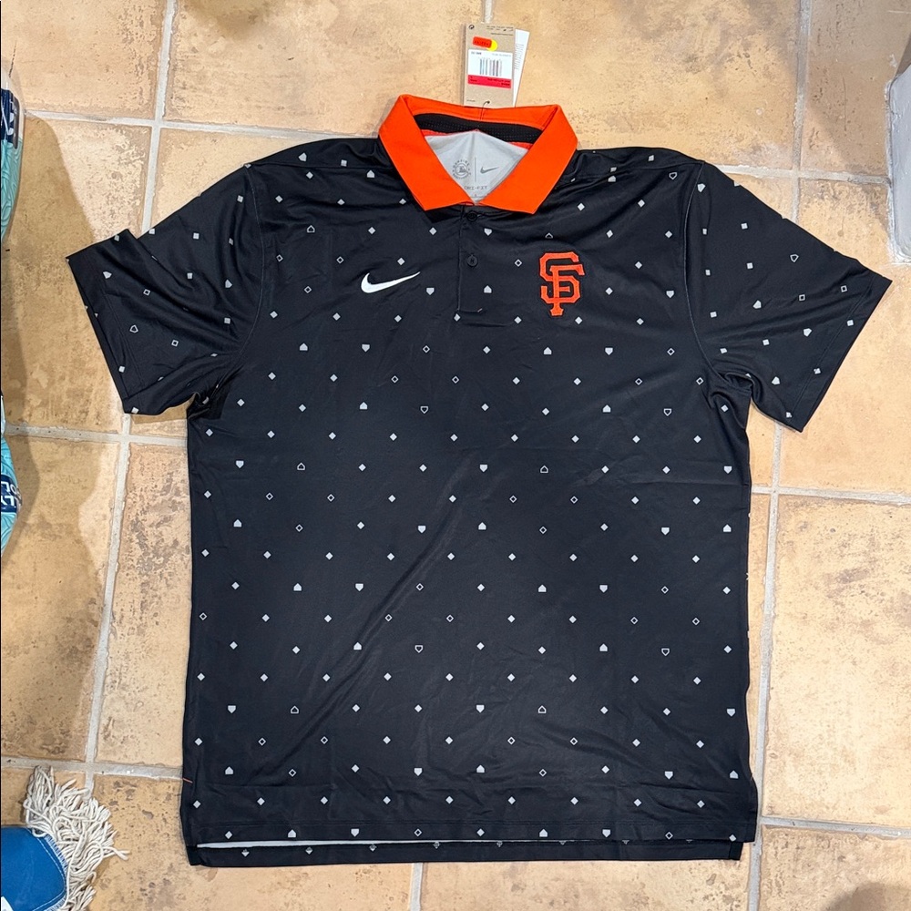 Nike Men’s Polo Shirt with Black and Orange Accents